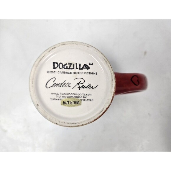 Dogzilla Dogs Tall Mug World Landmarks Candace Reiter 2001 Vintage 6.5" - Picture 12 of 12